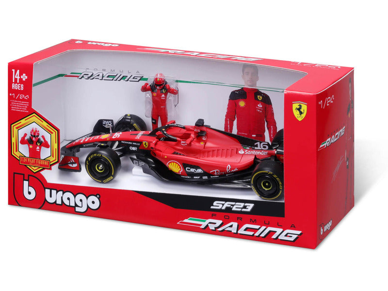 Ferrari modèle réduit, SF-23, Charles Leclerc, 1:24, bburago, avec pilote