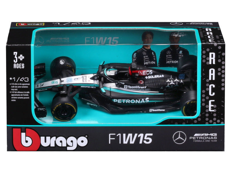 Mercedes modèle réduit, bburago, George Russell, #63, 1:43, F1W15