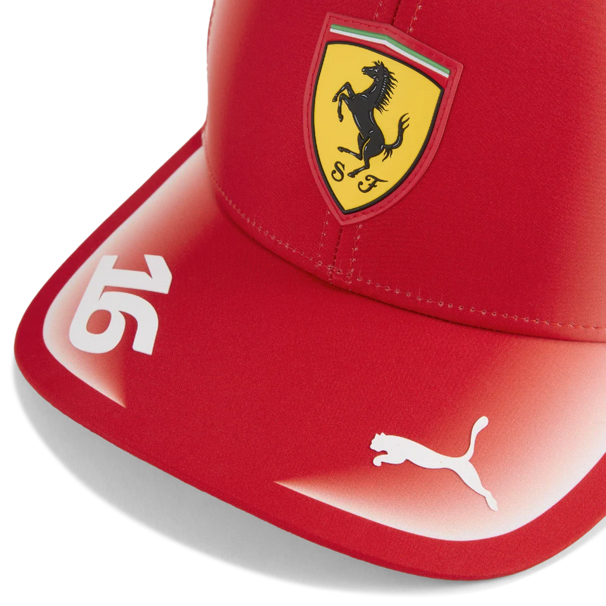 casquette Ferrari, équipe, Charles Leclerc, Puma, rouge