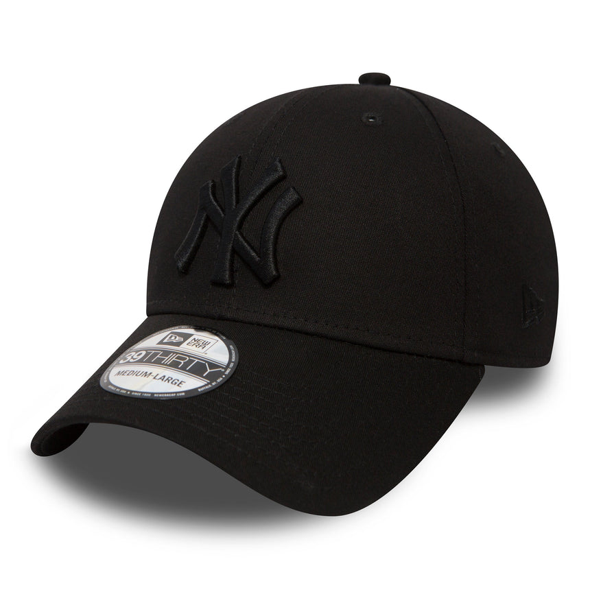 Casquette des New York Yankees, New Era, 39THIRTY, Basic, noir uni
