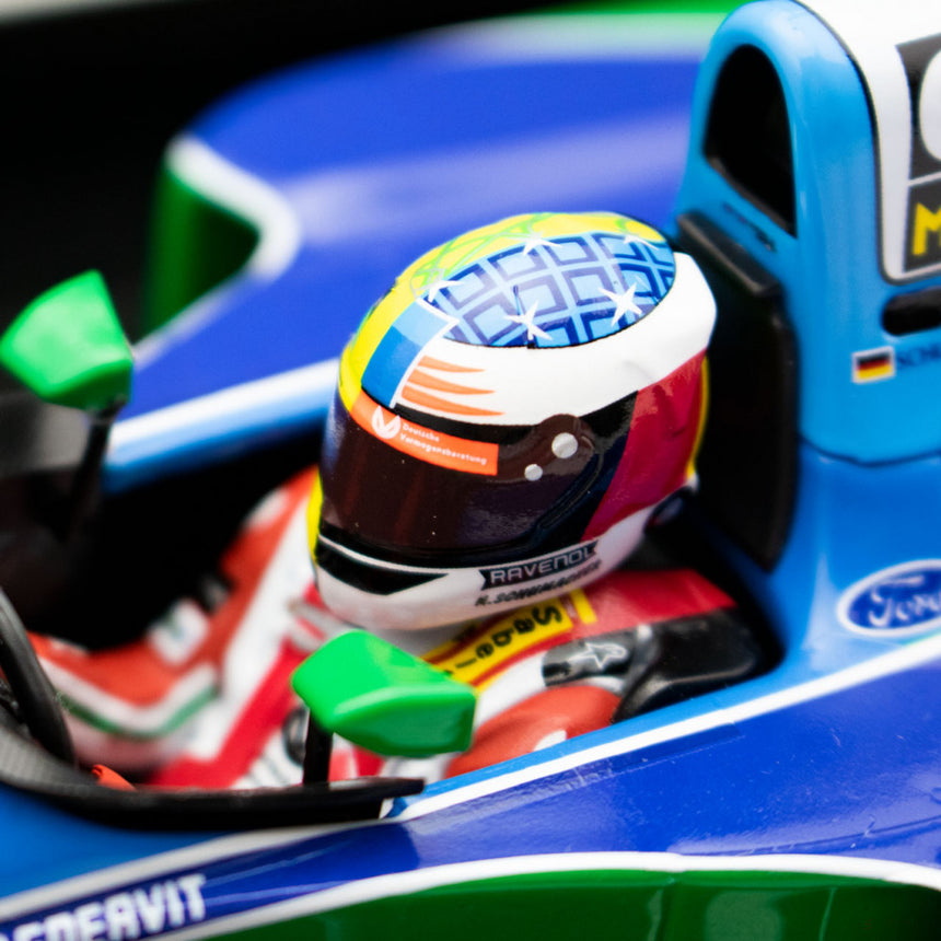 Voiture modèle, Mick Schumacher Benetton Ford B194 Demo Run Belgium GP 2017, 1:18, Bleu, 2017 - FansBRANDS®