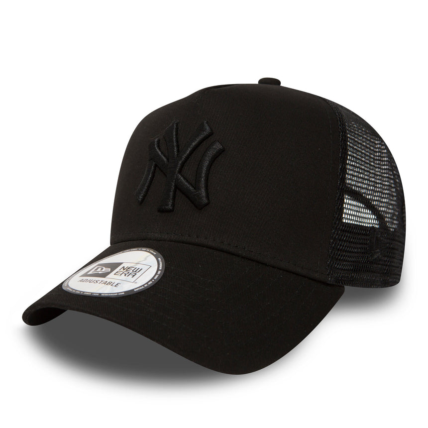 Casquette des Yankees de New York, New Era, trucker, noir uni
