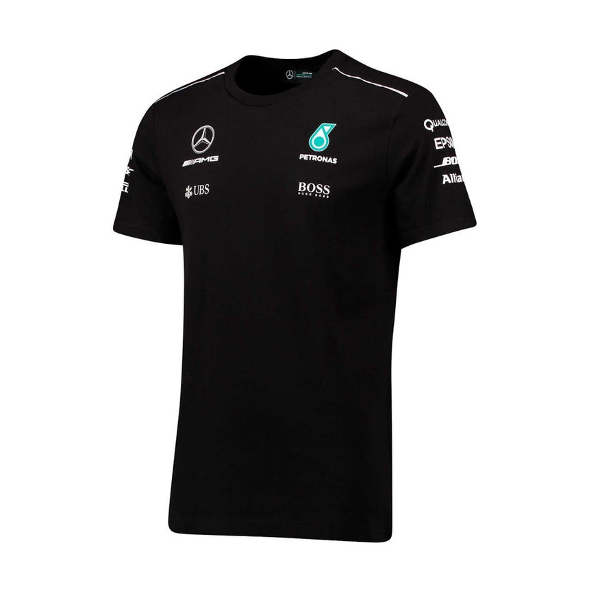 T-shirt col rond Mercedes AMG Petronas, noir - FansBRANDS®
