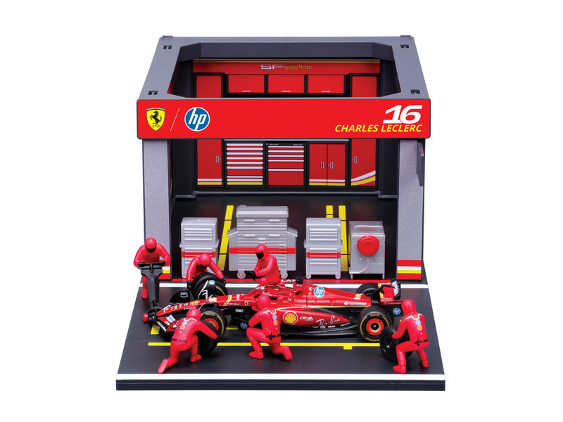maquette Ferrari, pit pass, bburago, 1:43, Charles Leclerc, #16, SF-24