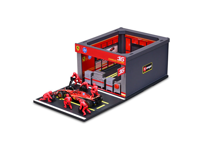 maquette Ferrari, pit pass, bburago, 1:43, Charles Leclerc, #16, SF-24