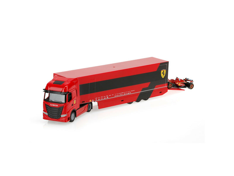 Ferrari maquette, camion porte-voitures de course, bburago, 1:43, Charles Leclerc, #16, SF-24