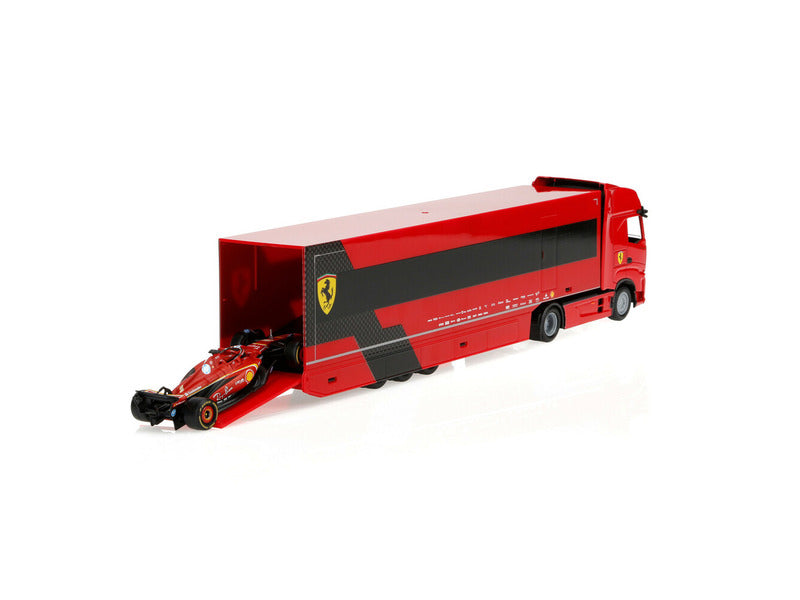 Ferrari maquette, camion porte-voitures de course, bburago, 1:43, Charles Leclerc, #16, SF-24