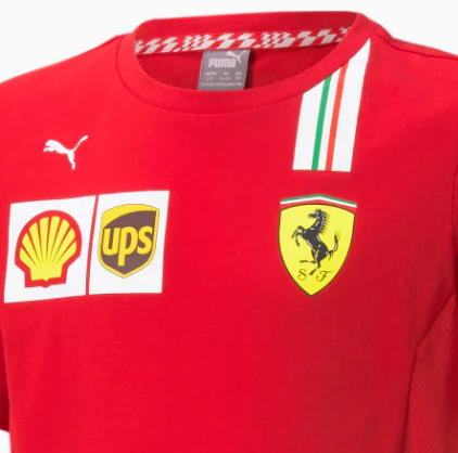 Camiseta infantil Ferrari, Puma, equipo, roja, 20/21
