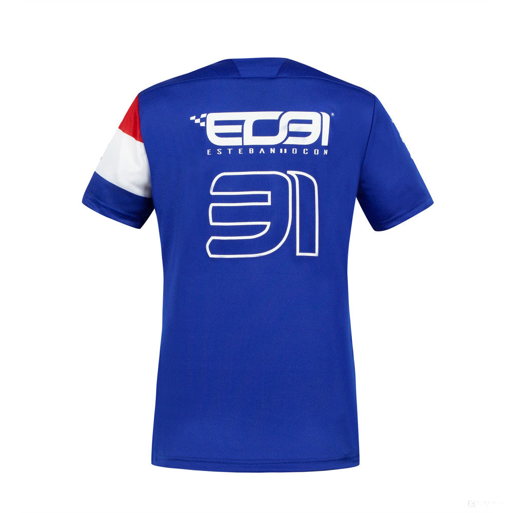 T-shirt col rond, Alpine Esteban Ocon 31, Bleu, 2021 - Équipe - FansBRANDS®