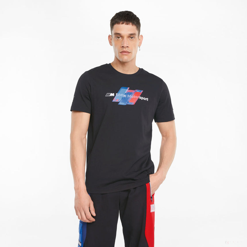 T-shirt col Rond, Puma BMW Motorsport Logo, Noir, 2021 - FansBRANDS®