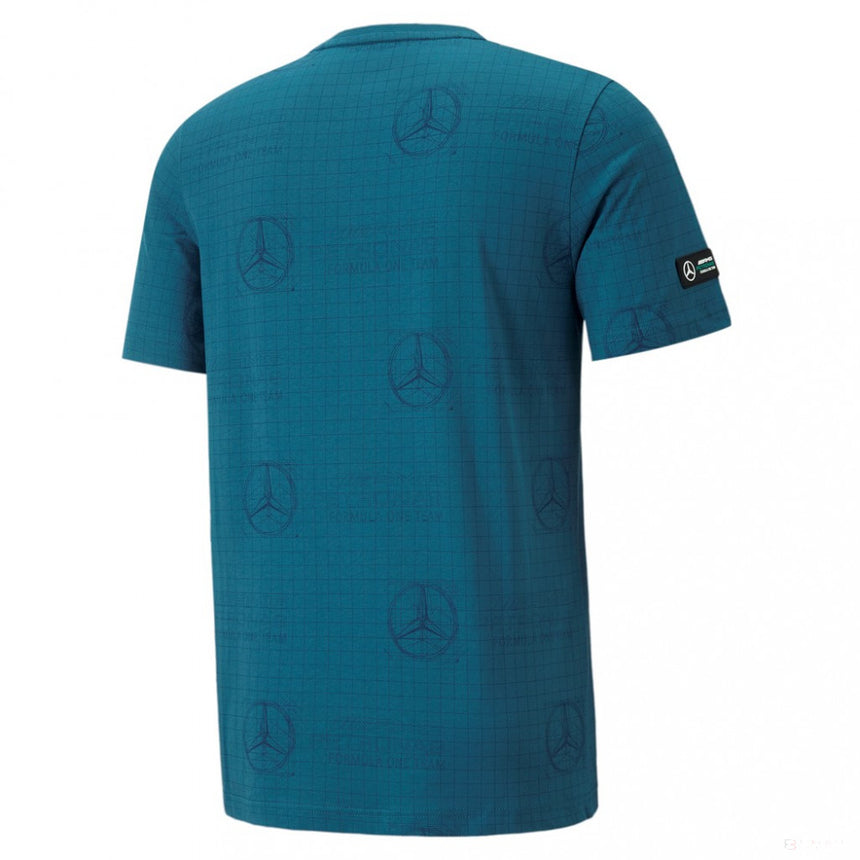 T-shirt col rond, Mercedes, 2022, Bleu - FansBRANDS®