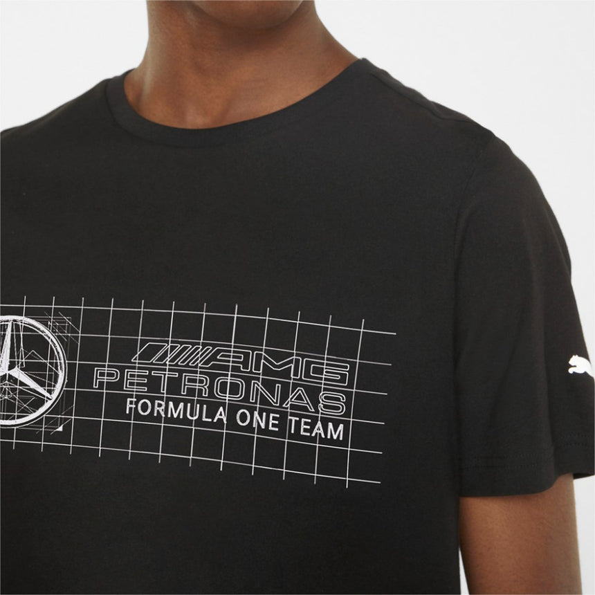 T-shirt col rond, Mercedes, 2022, Noir - FansBRANDS®