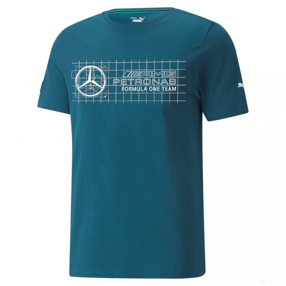 T-shirt col rond, Mercedes, 2022, Bleu - FansBRANDS®