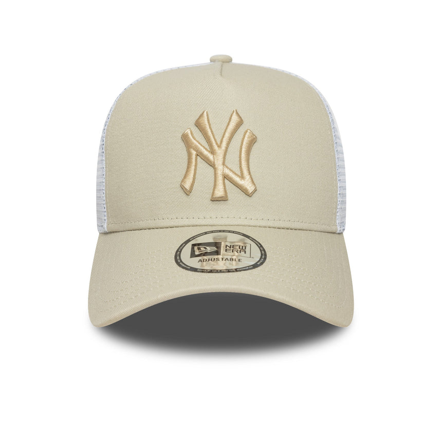 Casquette des Yankees de New York, New Era, trucker, essentielle, beige