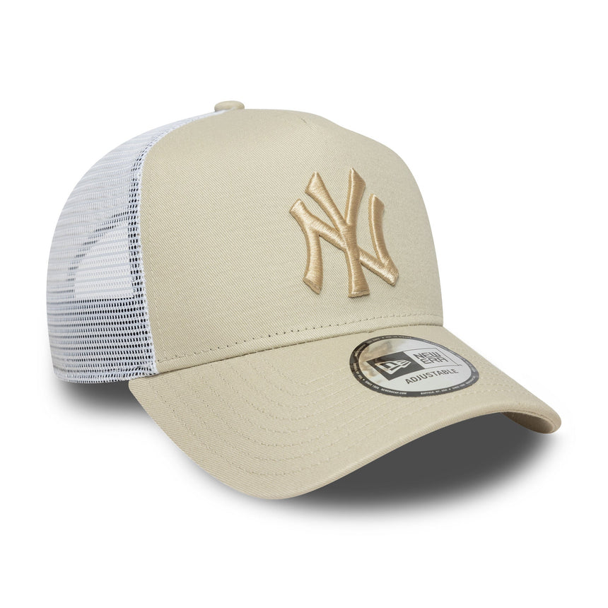 Casquette des Yankees de New York, New Era, trucker, essentielle, beige