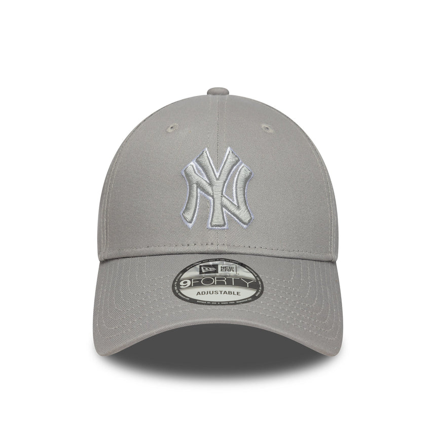 Casquette New York Yankees, New Era, 9FORTY, contour pop, gris