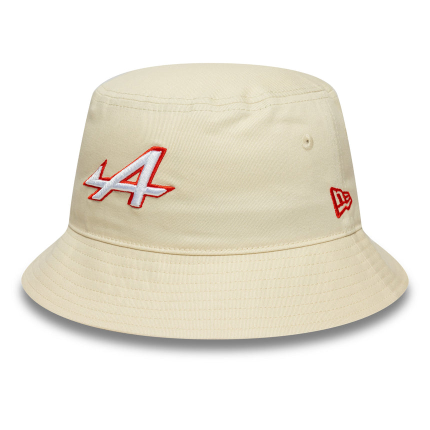 Chapeau seau Alpine, saisonnier, à coupe fuselée, New Era, 9FORTY, crème