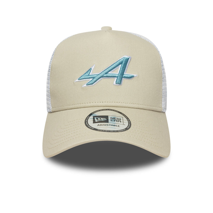 Casquette alpine, trucker, saisonnière, New Era, 9FORTY, crème