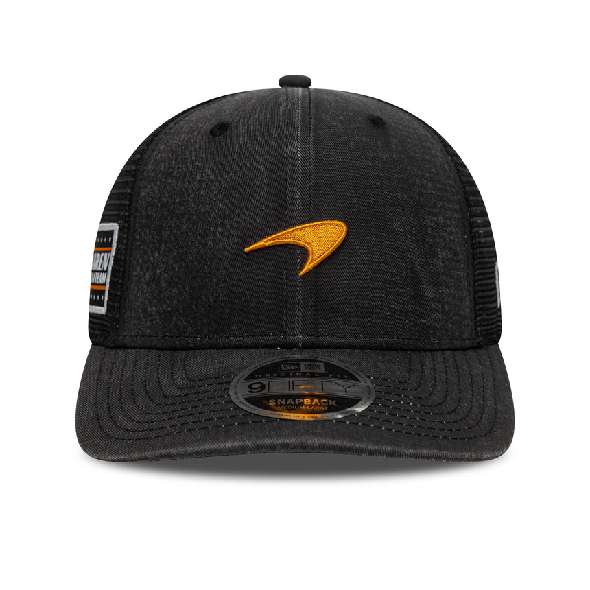 Casquette Mclaren, trucker, lavée, New Era, 9FORTY, noire
