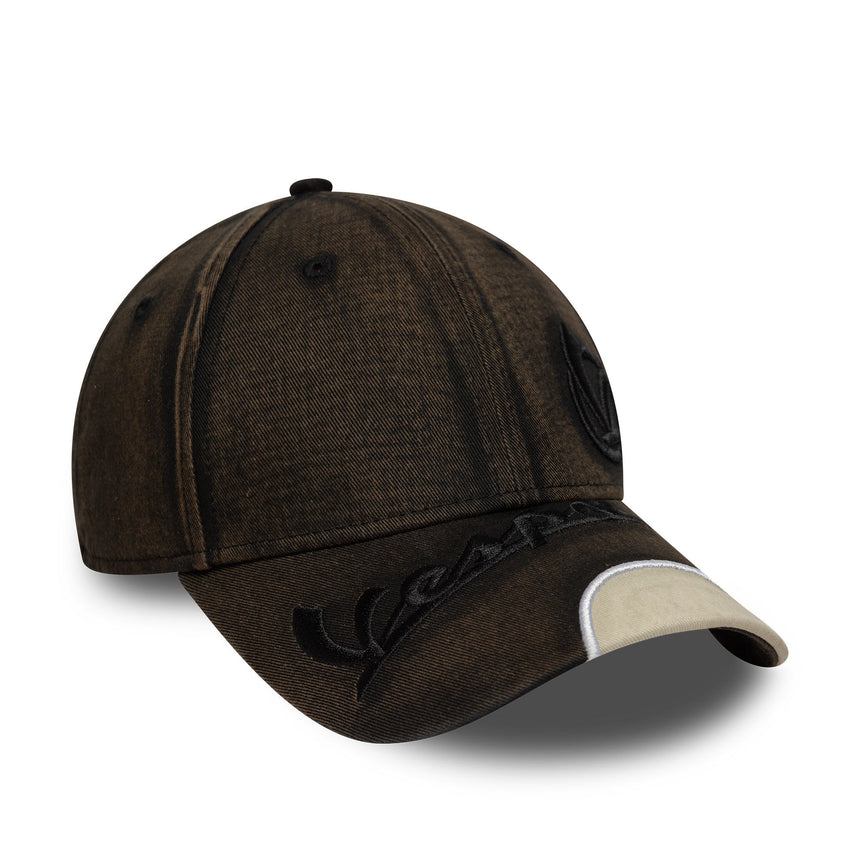 Casquette Vespa, usée, New Era, 9FORTY, marron