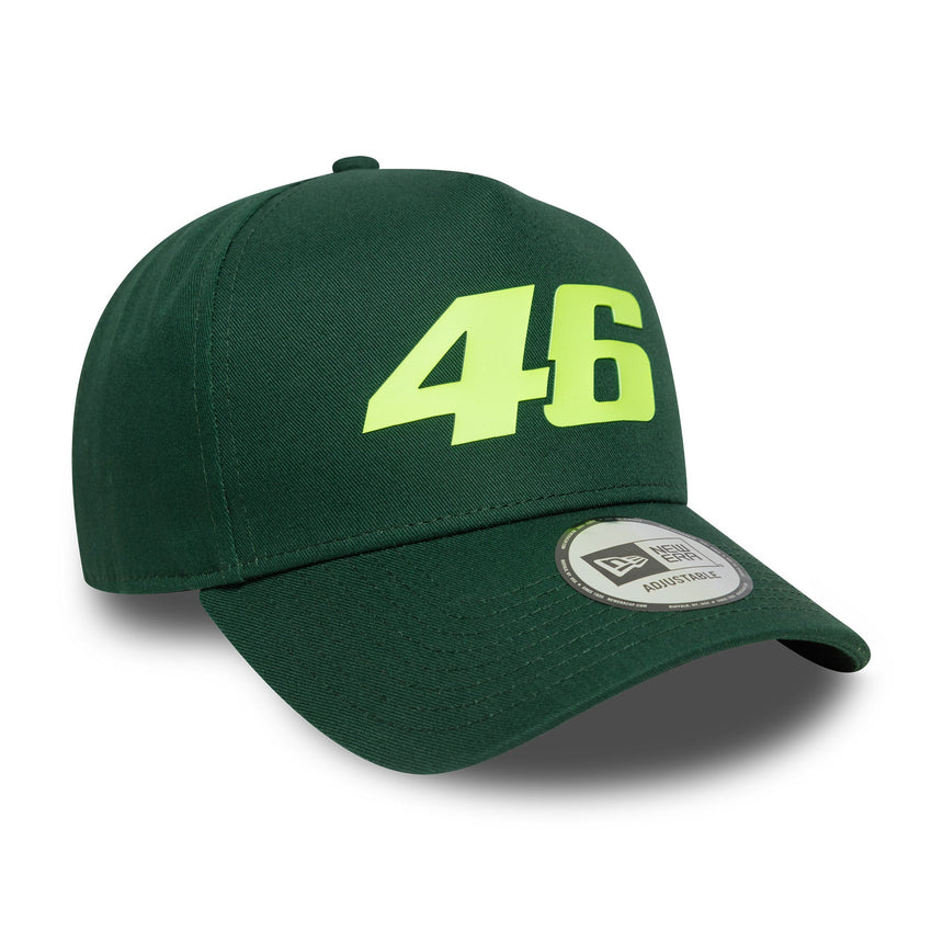 Casquette Valentio Rossi n°46, trucker, VR46, saisonnière, New Era, 9FORTY, verte