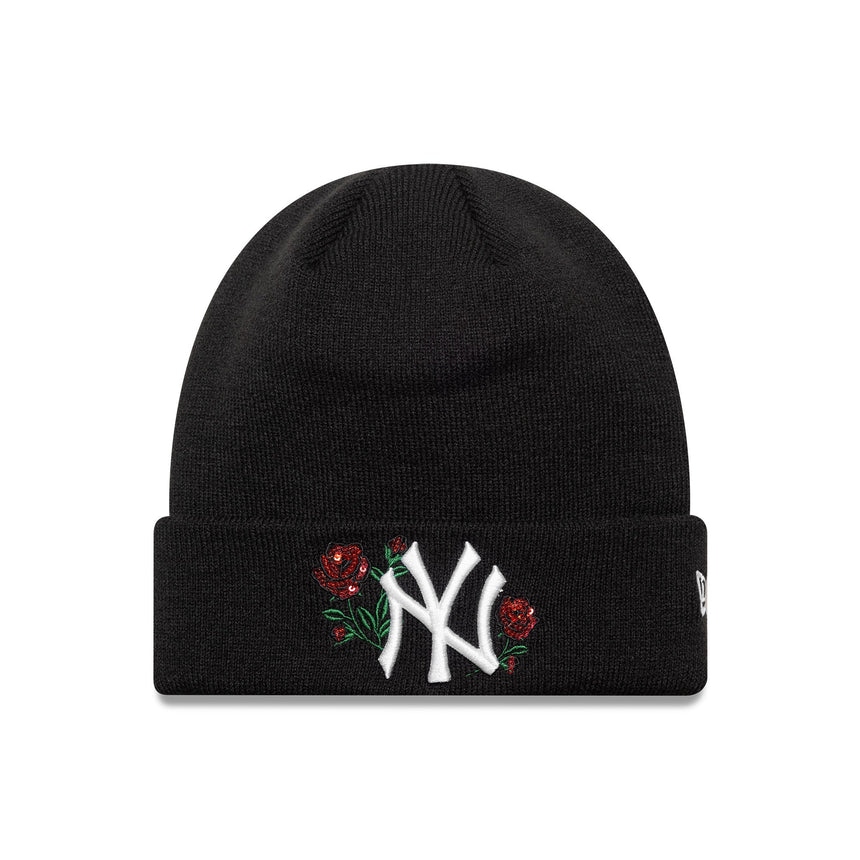 Bonnet New York Yankees, rose à sequins, femmes New Era, noir