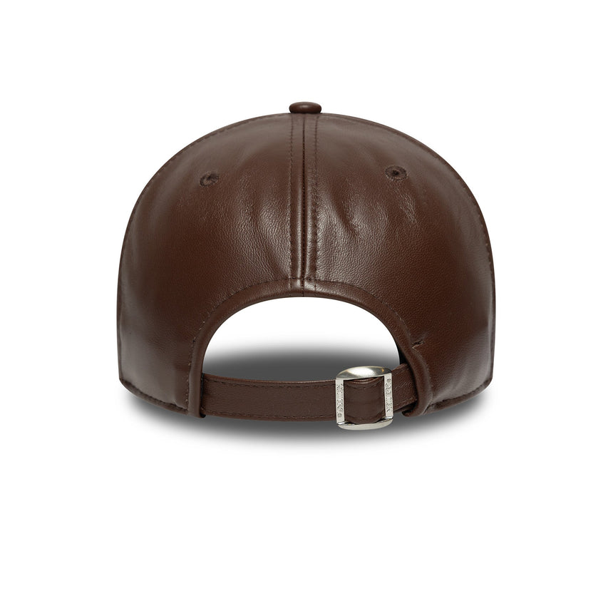 Casquette des New York Yankees, cuir, New Era, 9FORTY, couleur unie, marron