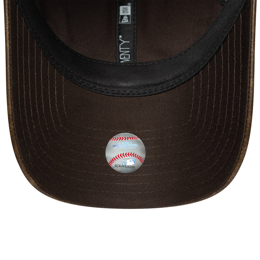 Casquette New York Yankees, cuir PU, New York Yankees, 9TWENTY, marron, marron