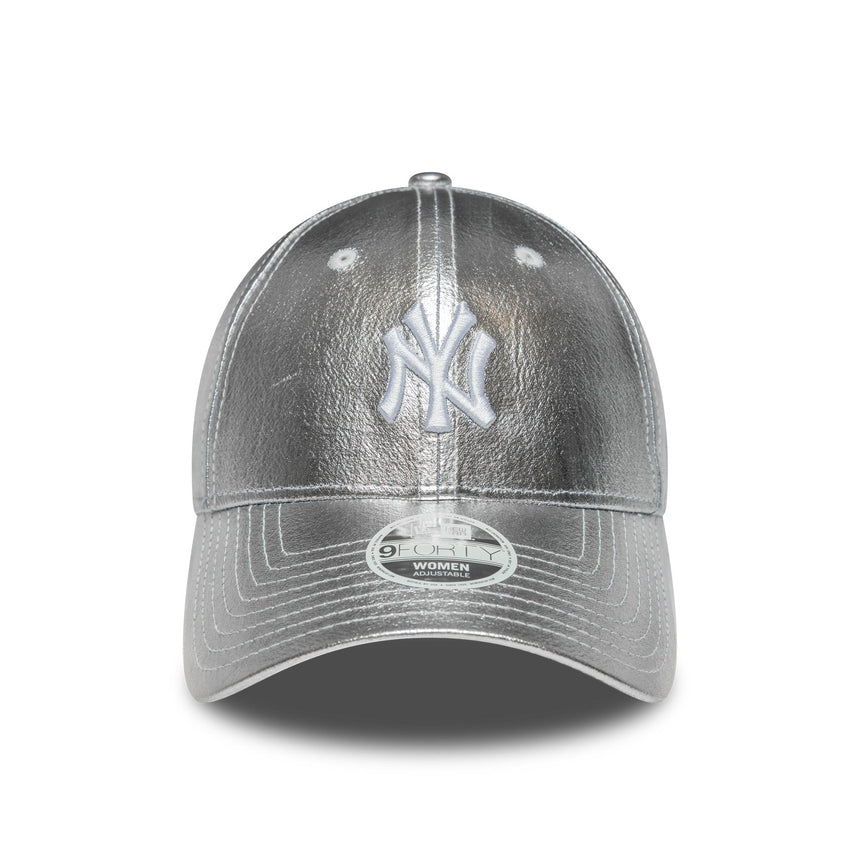 Casquette New York Yankees, métallique, New Era, 9FORTY, pour femmes, argent