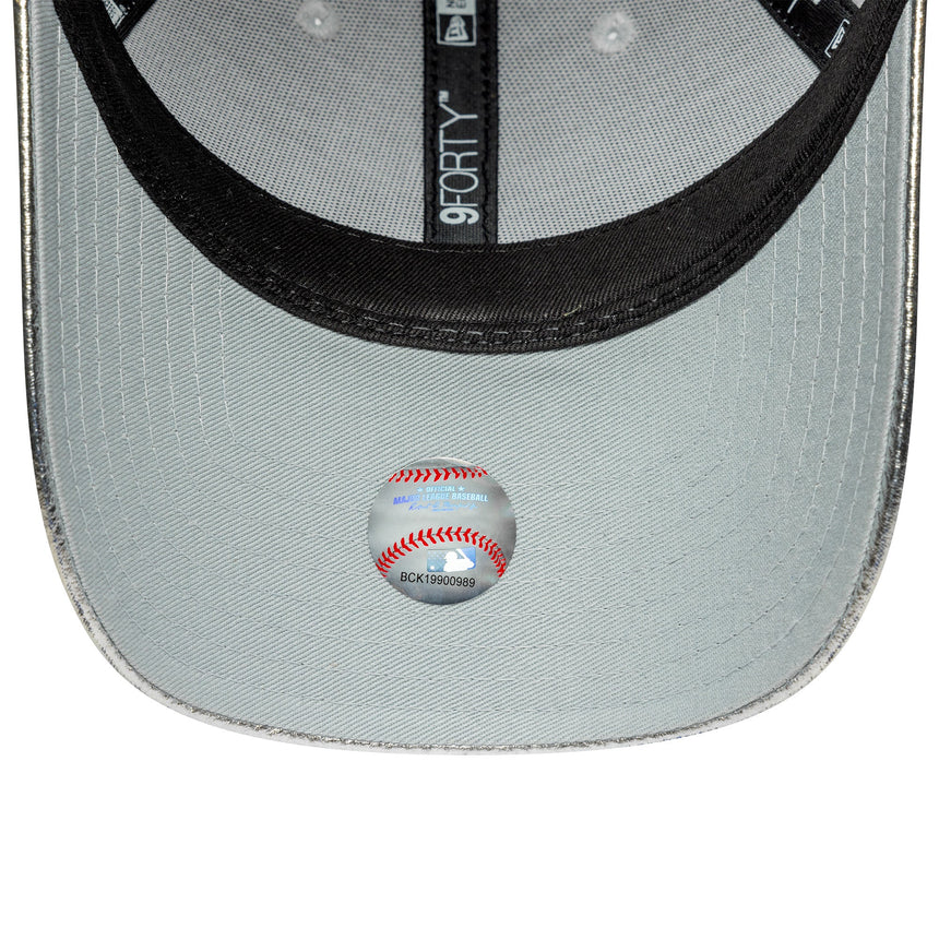 Casquette New York Yankees, métallique, New Era, 9FORTY, pour femmes, argent