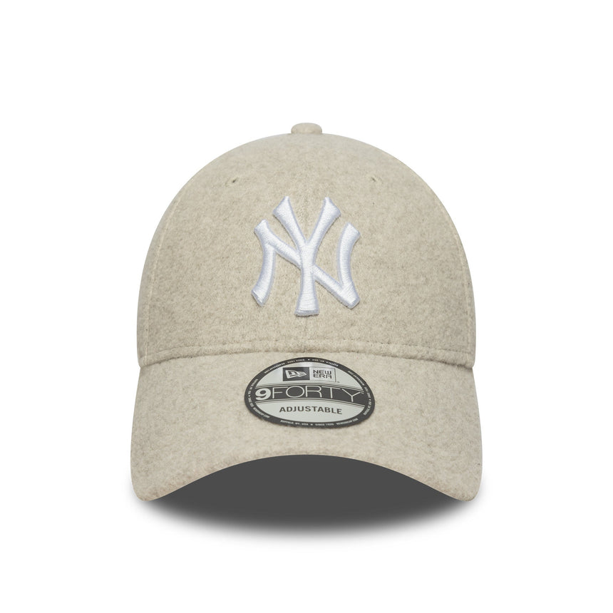 Casquette des Yankees de New York, laine Melton, 9FORTY, crème