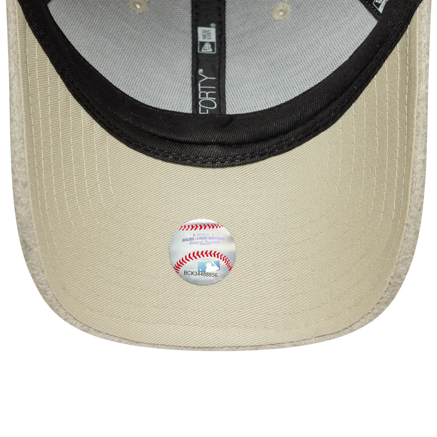 Casquette des Yankees de New York, laine Melton, 9FORTY, crème