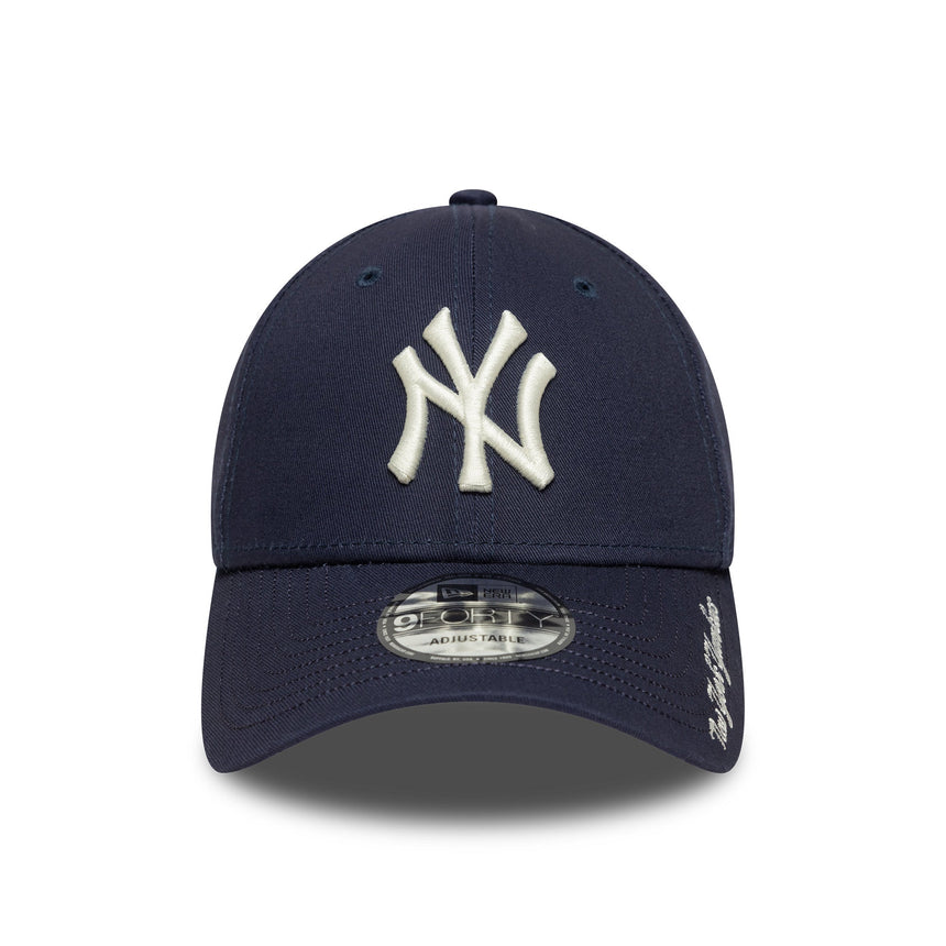 Casquette New York Yankees, script sur la visière, New Era, 9FORTY, bleu