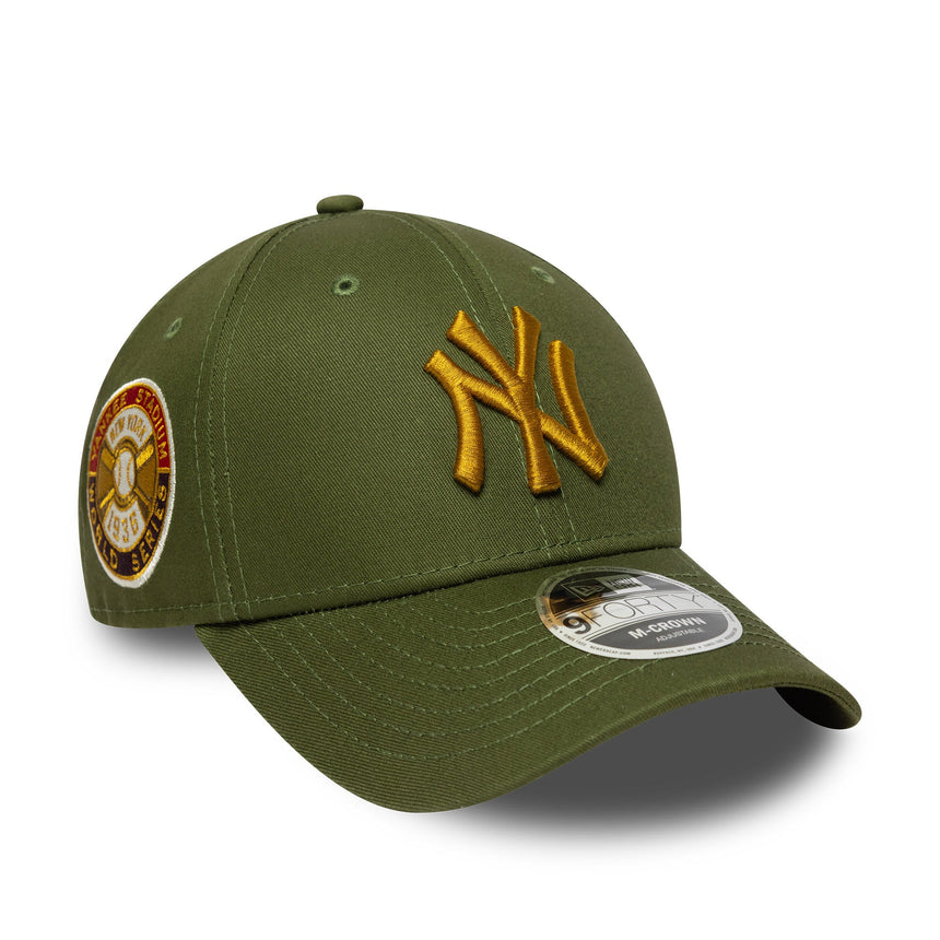 Casquette des Yankees de New York, patch World Series, New Era, 9FORTY, patch, verte