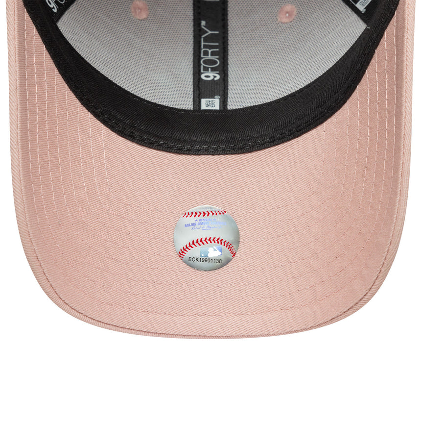 Casquette Yankees de New York, logo métallique, New Era, 9FORTY, femmes, rose