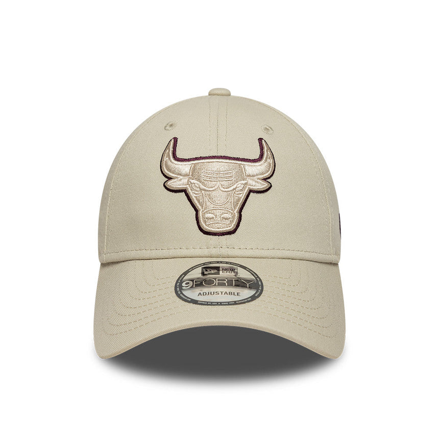 Casquette Chicago Bulls, pin TEAM OUTLINE, 9FORTY, gris