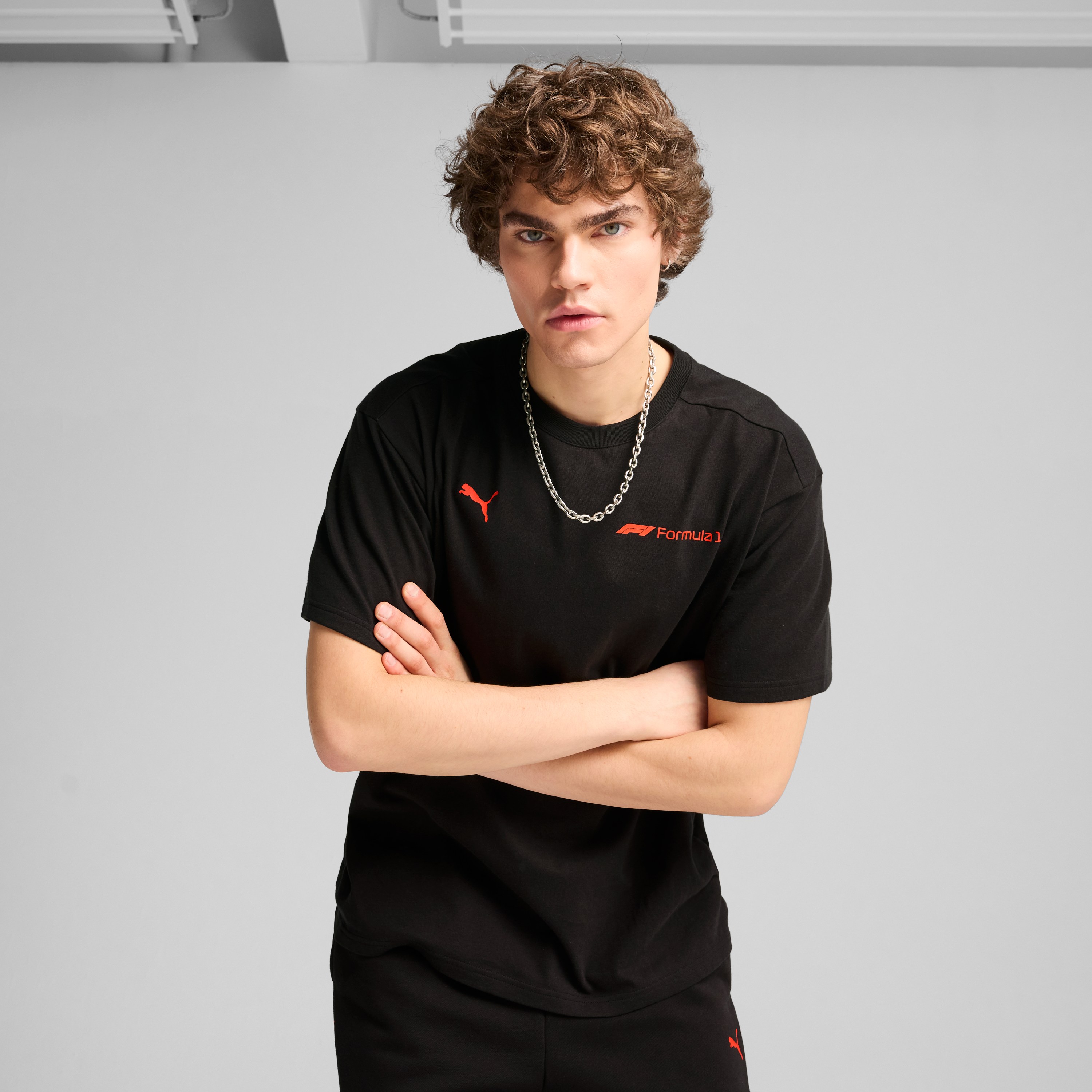 T-shirt graphique F1, Puma, Essential+, coupe décontractée, noir