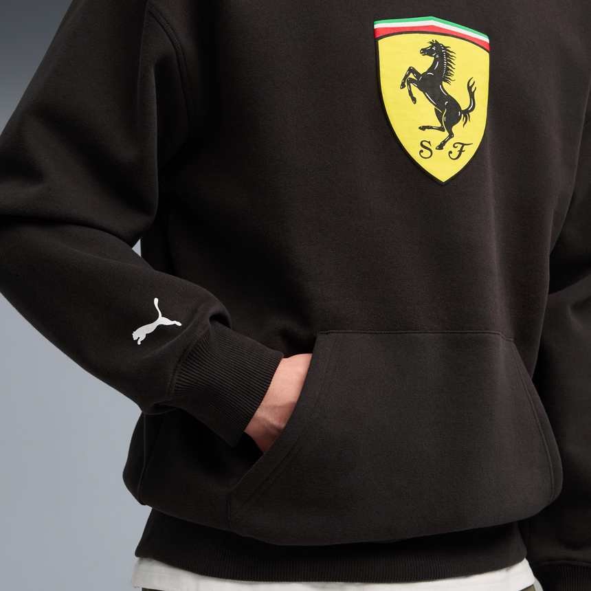Sweat à capuche Ferrari, Puma, vêtement de sport, logo écusson, noir