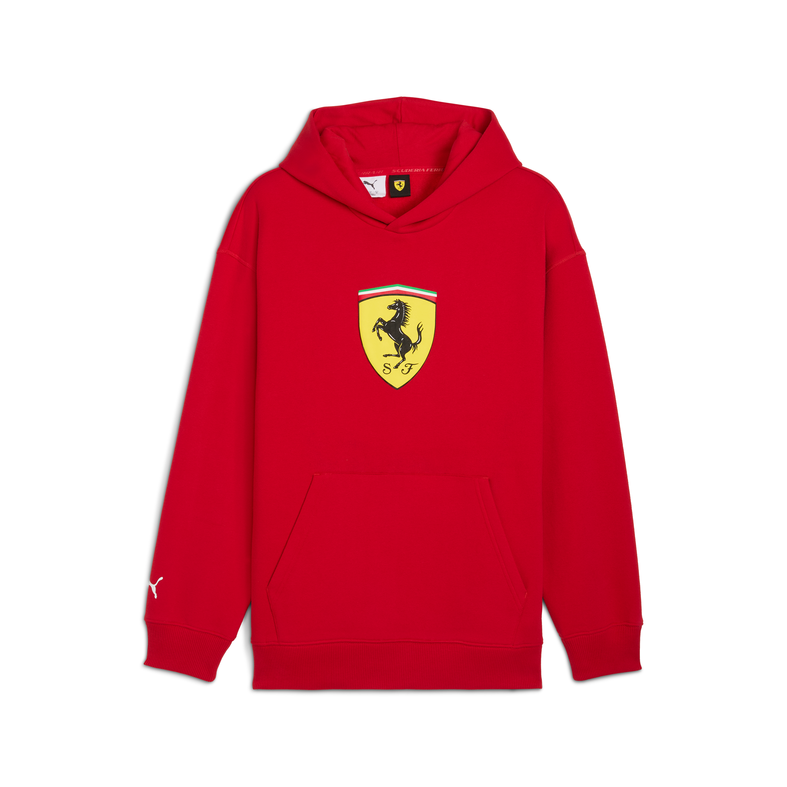 Sweat à capuche Ferrari, Puma, vêtement de sport, logo écusson, rouge