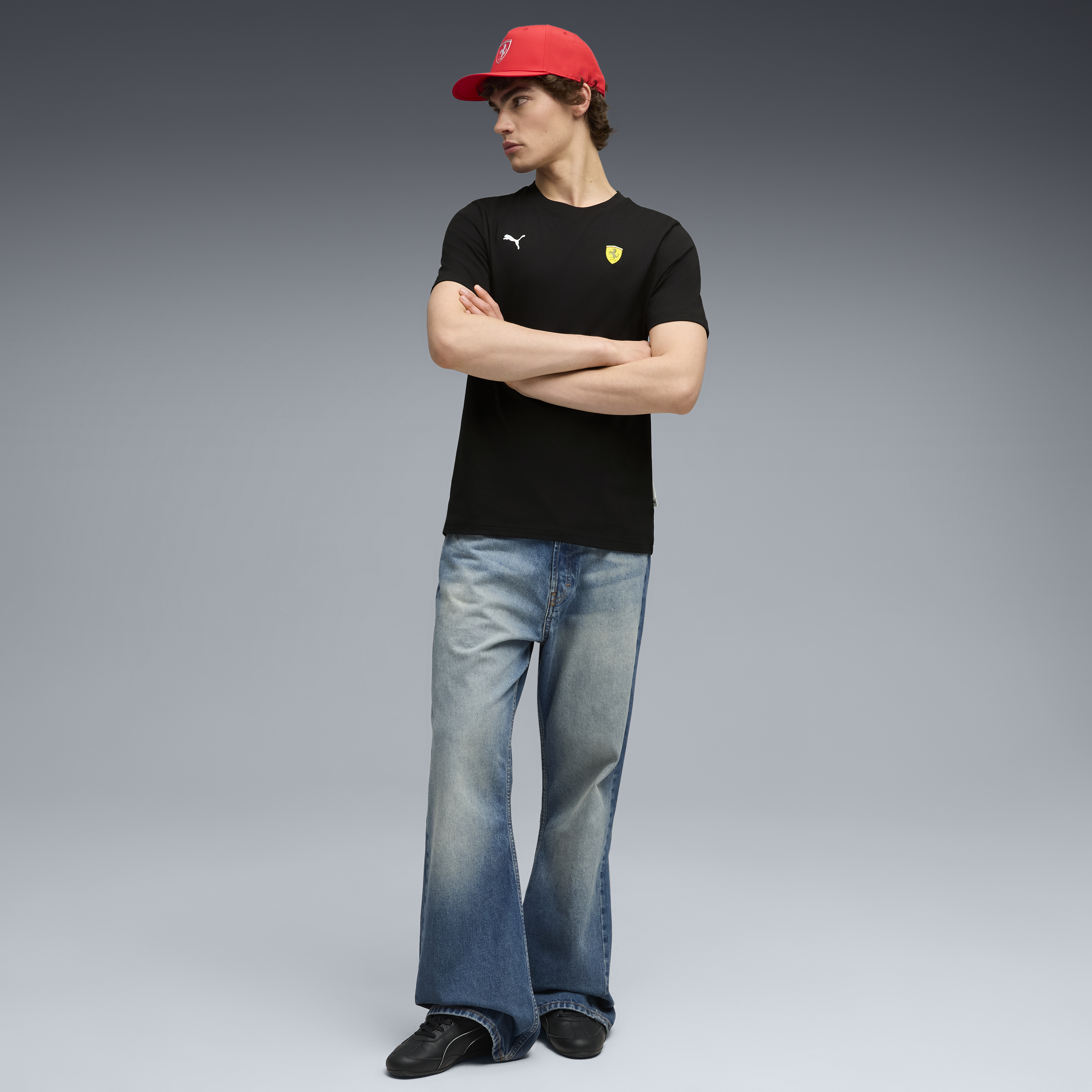 T-shirt graphique Ferrari, Puma, noir