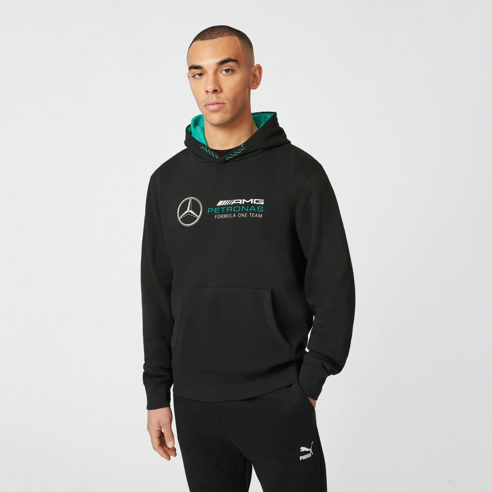 Mercedes Team Sweat á Capuche Logo, Noir, 2022 - FansBRANDS®