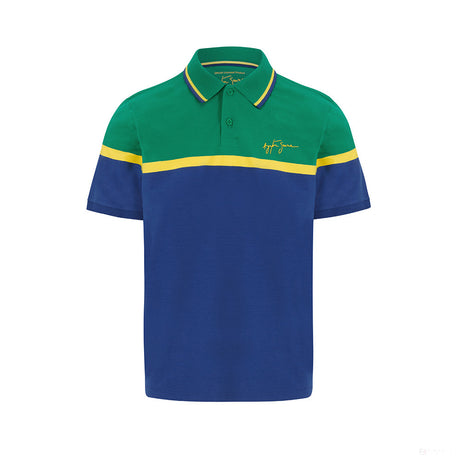 Polo Ayrton Senna Stripe, Bleu - FansBRANDS®