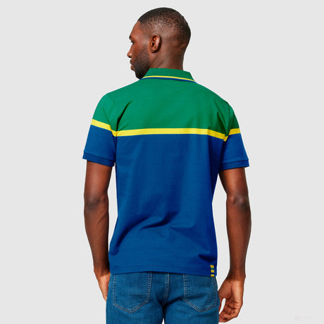 Polo Ayrton Senna Stripe, Bleu - FansBRANDS®