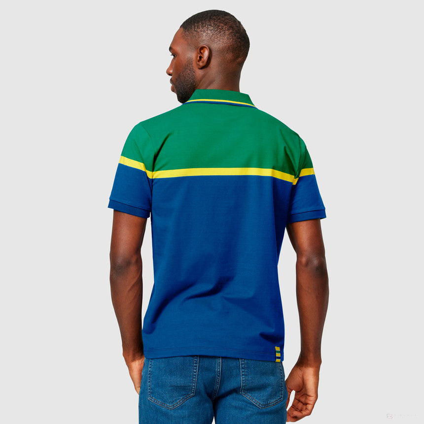 Polo Ayrton Senna Stripe, Bleu - FansBRANDS®