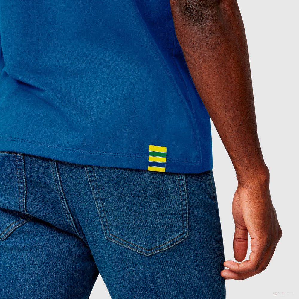 Polo Ayrton Senna Stripe, Bleu - FansBRANDS®
