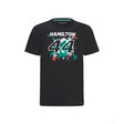 Mercedes Lewis Hamilton T-shirt col rond, LEWIS #44, Noir, 2022 - FansBRANDS®