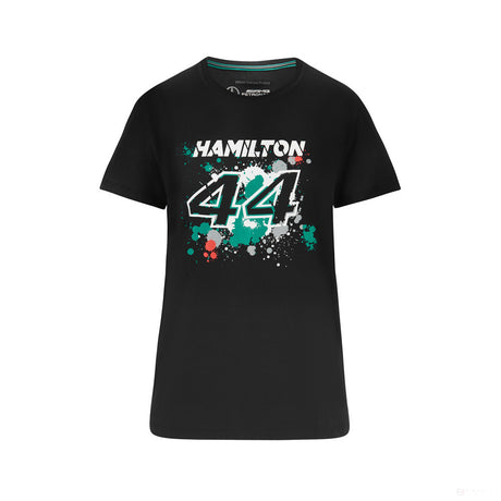 Mercedes Lewis Hamilton T-shirt col rond Femmess, LEWIS #44, Noir, 2022 - FansBRANDS®
