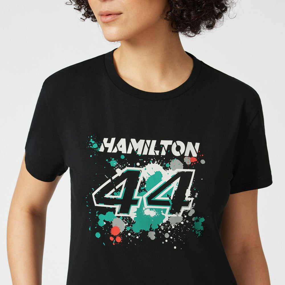 Mercedes Lewis Hamilton T-shirt col rond Femmess, LEWIS #44, Noir, 2022 - FansBRANDS®