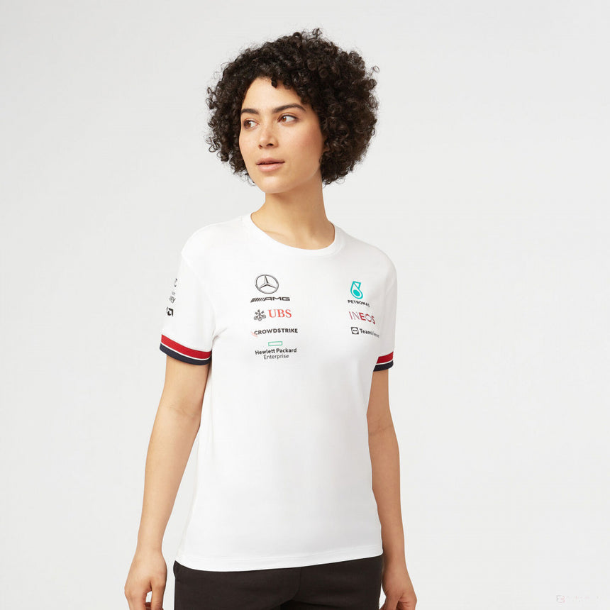Mercedes Team T-shirt col rond Femmess, Blanc, 2022 - FansBRANDS®