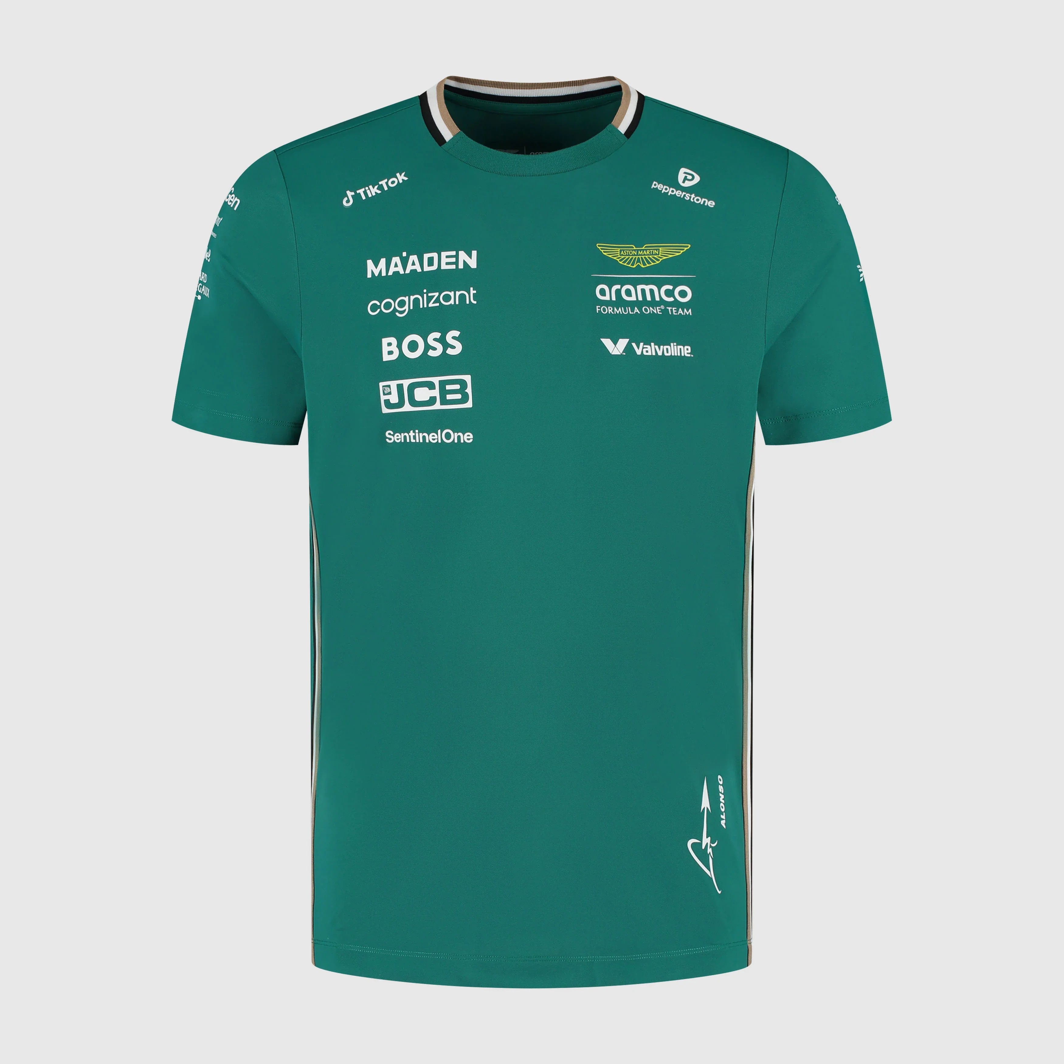 Aston Martin AMF1, Équipe, T-Shirt, Fernando Alonso, Vert 🔥